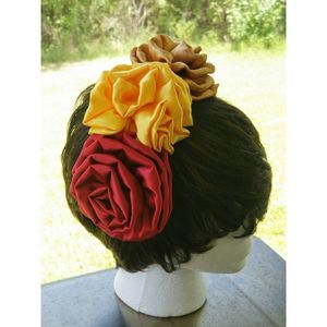 Frida Kahlo Girls Headband Satin Flowers Handmade